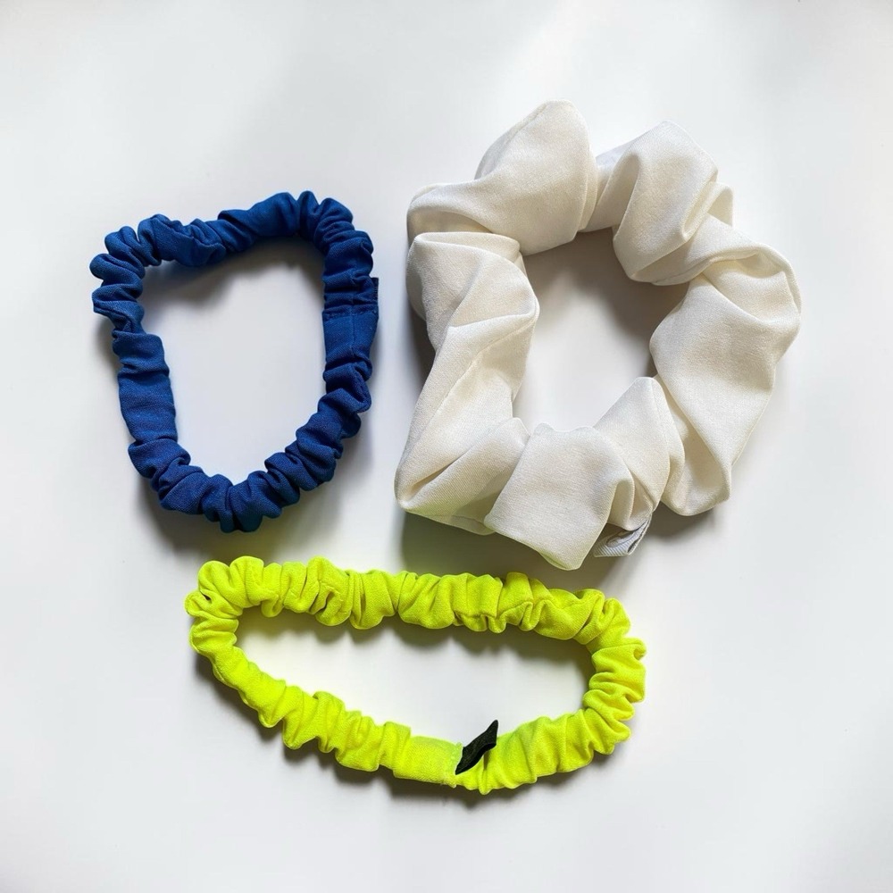 Lot Of 3 Lululemon Fabric Scrunchie Hair Accessories Everyday Sporty
